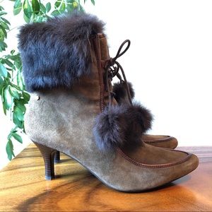 ROCKPORT Army Green Suede Booties